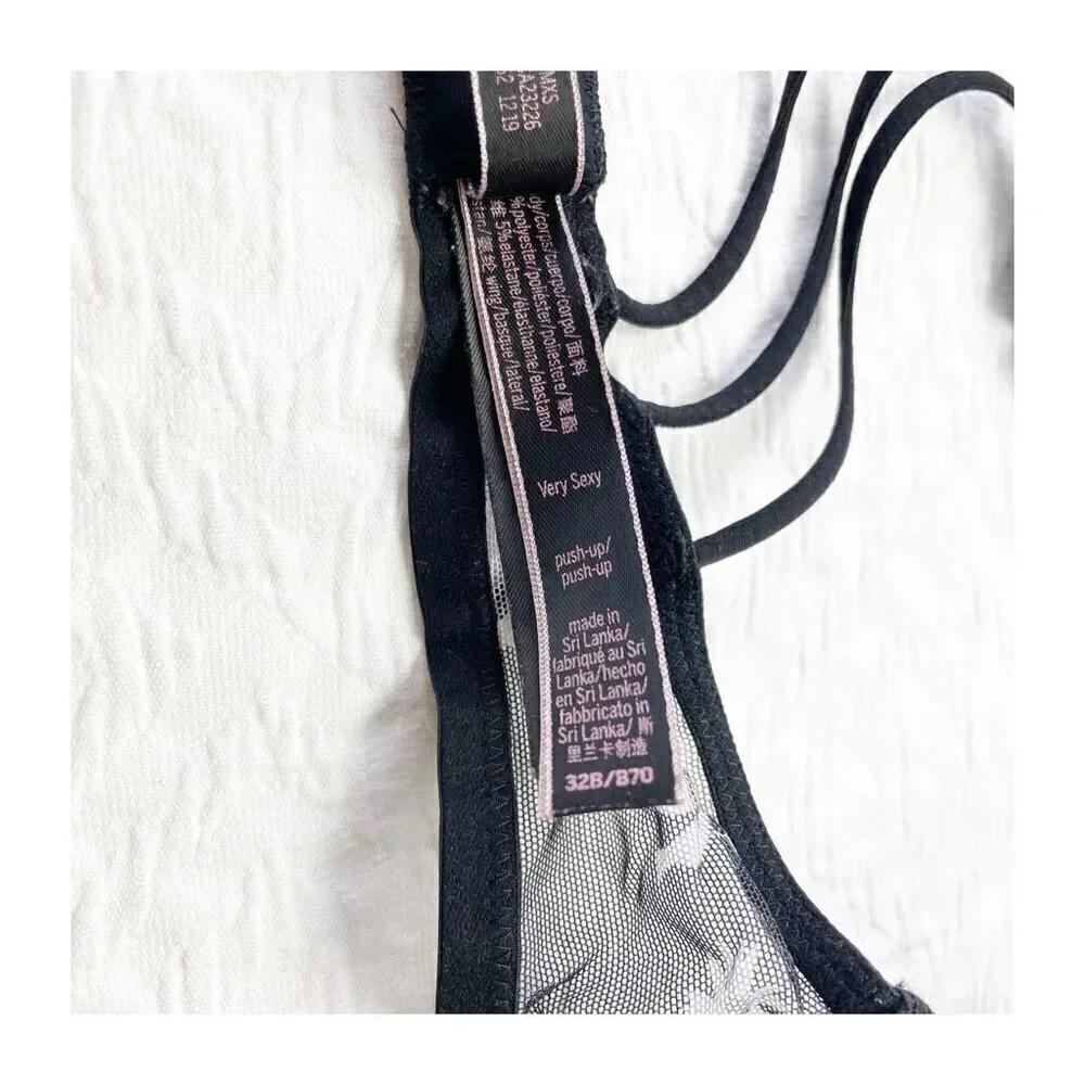 Buy 1 get 1 free 32b Victorias Secret very sexy push up black Strappy floral